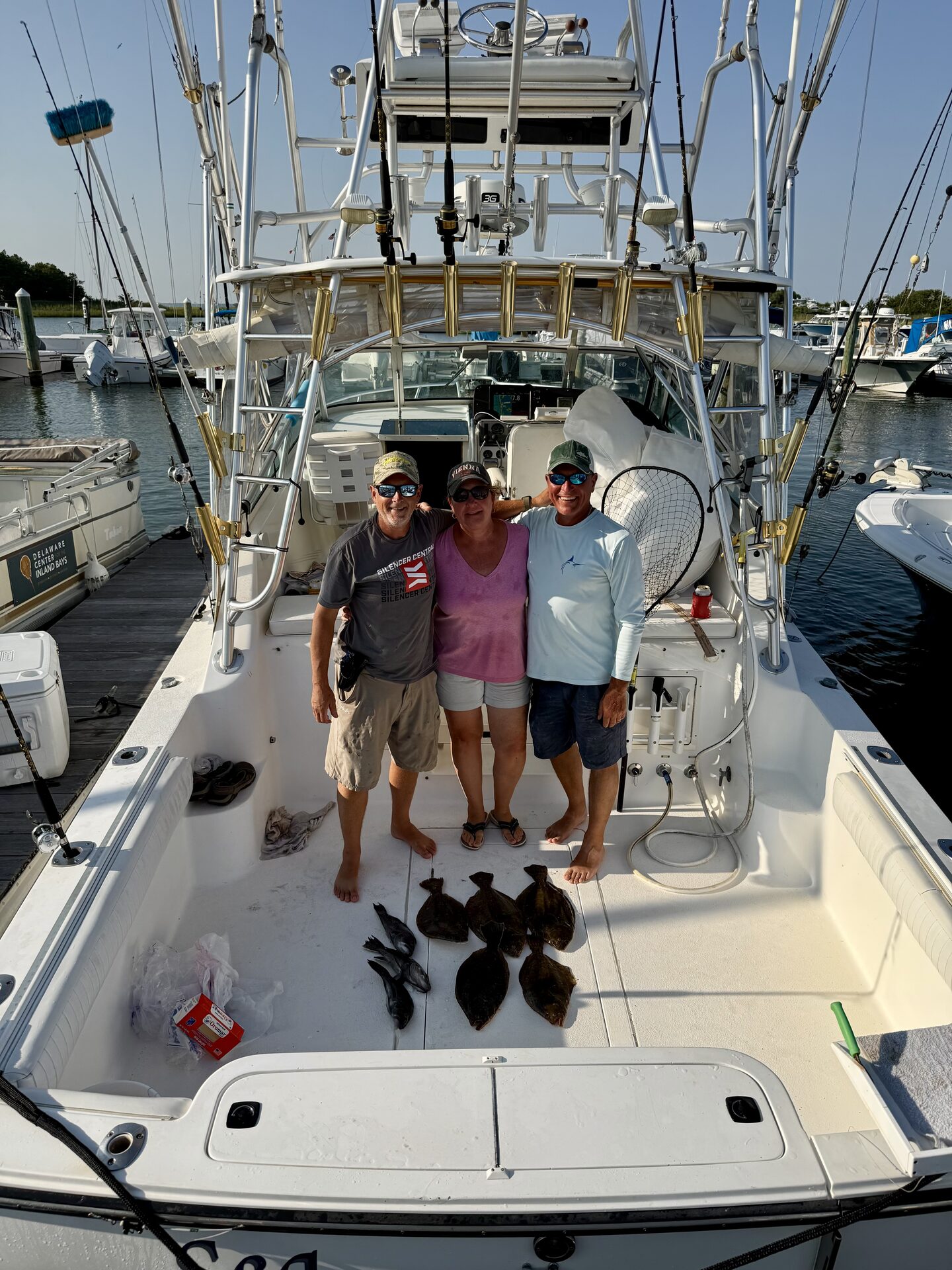 Happy anglers with their catch aboard Good Grief